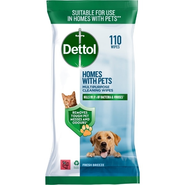 Dettol Home With Pets Multipurpose Cleaning Wipes 110S