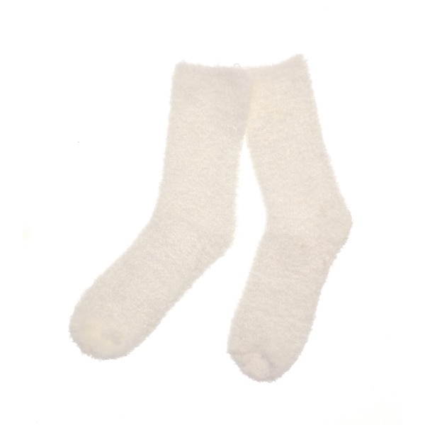 Fluffy Socks Twin Pack - White and Grey Stars