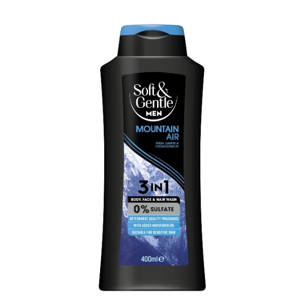 Soft & Gentle Men Mountain Air 3 In 1 Shower Gel 400Ml