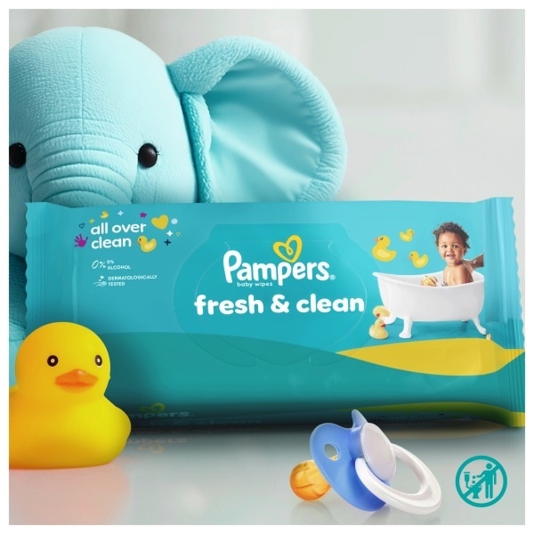 Pampers Fresh Clean Baby Wipes Plastic Free 52 Baby Wipes