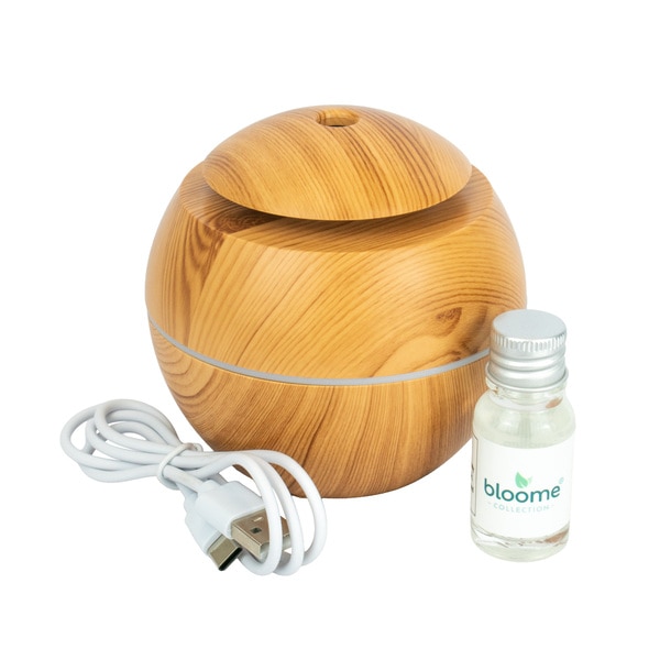 Wood Effect Round Diffuser With Linen Essential Oil