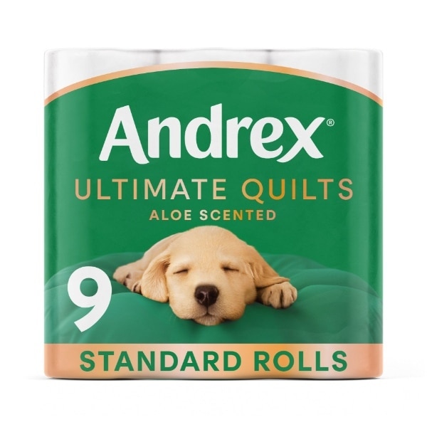 Andrex Ultimate Quilts Aloe Vera Toilet Tissue, 9 Rolls