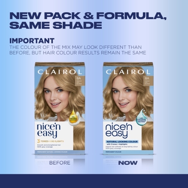 Clairol Nice'n Easy Hair Dye 8A Medium Ash Blonde